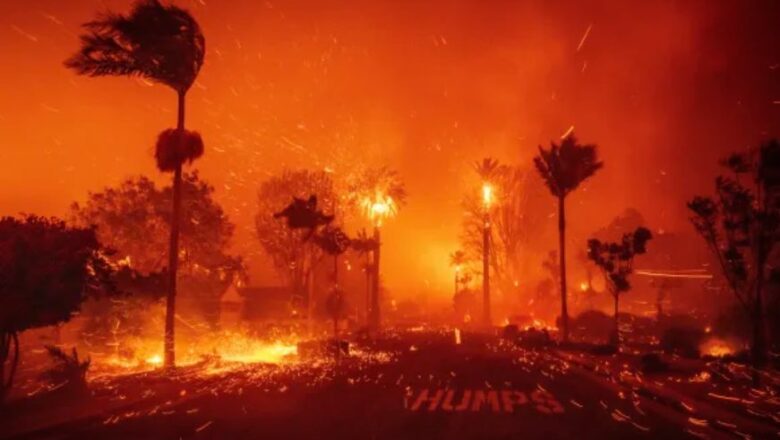 A yayin da Gobarar California kasar Amurka ke ci gaba da yaduwa, an hango wata mahaukaciyar Guguwa ta taho zata rura wutar ta kara shiga cikin gari dan ci gaba da kona gidaje