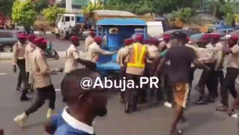 Kalli Bidiyon yanda dansandan Najeriya ya dirkawa jami’in kula da hanya Roaf Safety Harsashi saboda rikicin lambar mota