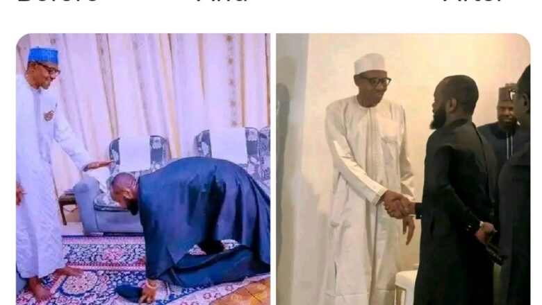 Kalar yanda Dan Shugaban Kasa, Seyi Tinubu ya gaishe da shugaba Buhari a lokacin yana shugaban kasa da bayan ya sauka ya dauki hankula