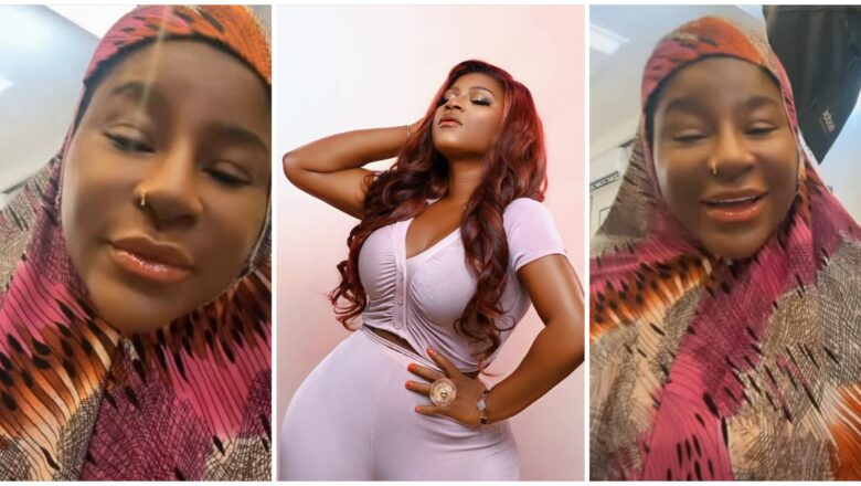 Shahararriyar ‘yar fim din kudu, Destiny Etiko da aka saba gani sanye da kaya tsirara-tsirara ta yi bayanin dalilin da ya sa ta sanya Hijabi a cikin watan Azumi