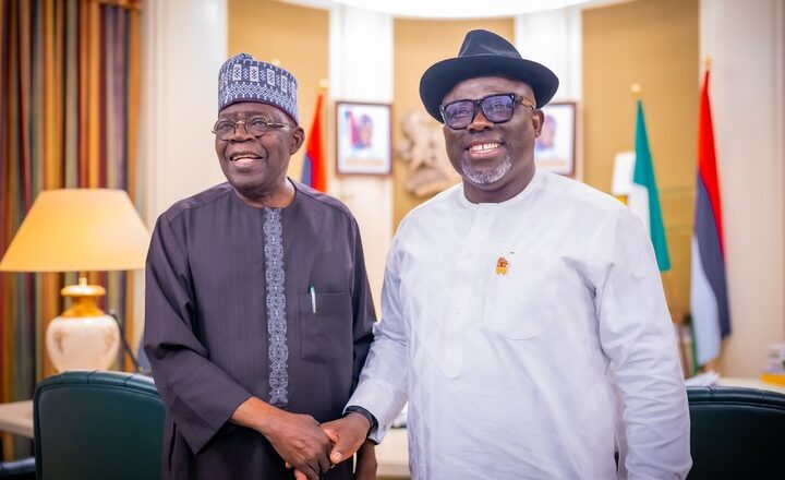 HOTO: Gwamnan jihar Delta, Sheriff Oborevwori, ya gana da shugaban ƙasa Bola Tinubu a fadar shugaban ƙasa da ke Abuja ranar Litinin.