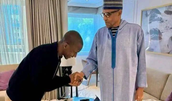 Tsohon Shugaban Kasa, Muhammadu Buhari Ya Karɓi Bakuncin Tsohon Shugaban Hukumar Yaƙi Da Cin Hanci (EFCC), Malam Abdulrasheed Bawa A Masaukinsa Dake Birnin London