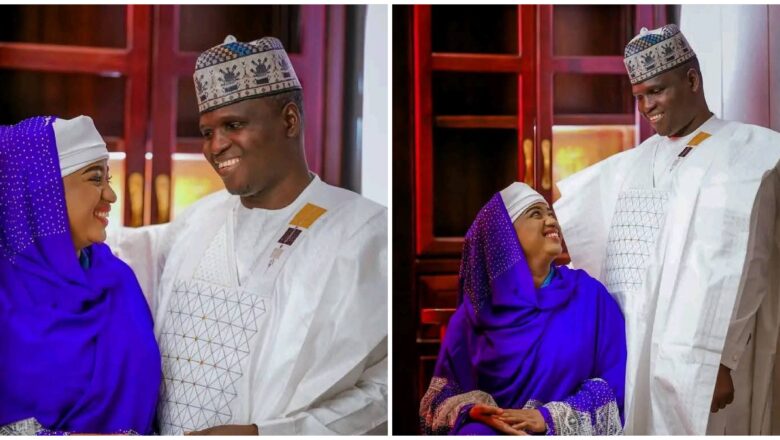 Kalli Zafafan hotunan da baku gani ba na Ango Mawaki Dauda Kahutu Rarara tare da Amaryarsa A’isha Humaira