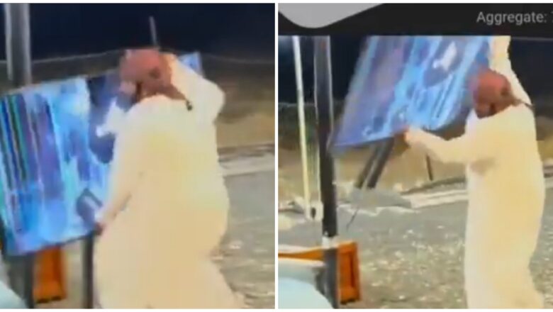 Kalli Bidiyon yanda Wani Balarabe ya fasa Talabijin dinsa saboda hin Haushin An ci Barcelona