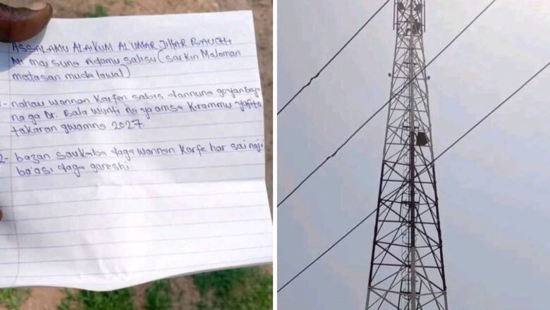 KALLI HOTUNA YANZU-YANZU: Wani matashi a Bauchi ya hau kan karfen wayar Salula (Mast) ba zai sauko ba sai Dr. Bala Wunti ya yarda zai yi takaran gwamnan Bauchi a 2027