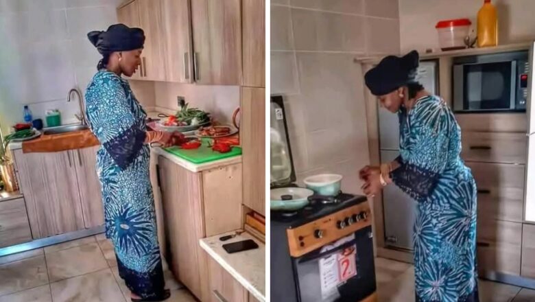 Kalli Hotuna: Uwargidan Gwamnan Bauchi, Hajiya Aishatu Bala Mohanmed (Sarauniyar Bauchi) Kenan A Cikin Kicin Tana Girki