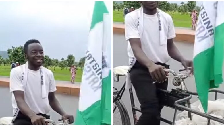 Kalli Bidiyon wani masoyin Buhari da ya tashi daga Bauchi zuwa Daura a Keke dan yawa iyalan tsohon shugaban kasar gaisuwa