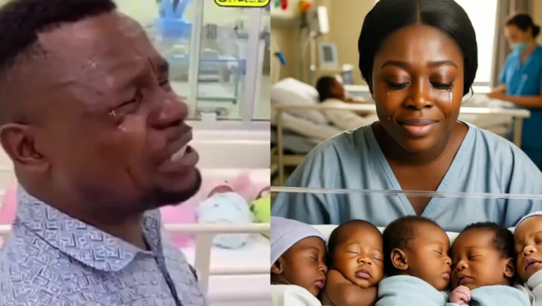 Ji yanda magidanci ya fashe da kuka a Asibiti bayan da matarsa ta haifi ‘yan Shida rigis a lokaci guda