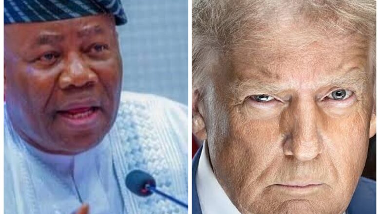 Wallahi Sharri aka kala min ban zaghi Shugaban Amurka, Donald Trump ba, Inji Sanata Godswill Akpabio bayan da wani Rahoto ya bayyana dake cewa ya gayawa Trump maganganu marasa dadi