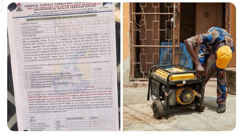 Hukumar babban birnin tarayya Abuja, ta fara karbar Haraji daga masu amfani da Janareta saboda damun mutane da karansa ke yi