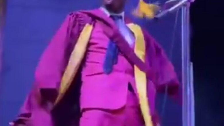 Kalli Bidiyon: Yanda Dalibin jami’ar UNILAG yayi irin Murnar Ronaldo ta SUI bayan ya kammala jami’ar da First Class