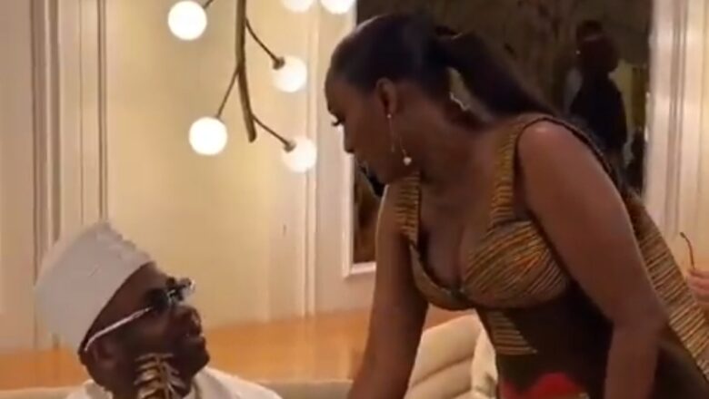 Kalli Bidiyon: Sarkin Yarbawa Oba Elegushi ya jawo cece-kuce bayan da aka ganshi suna ta rungume-rungume da wata Budurwa