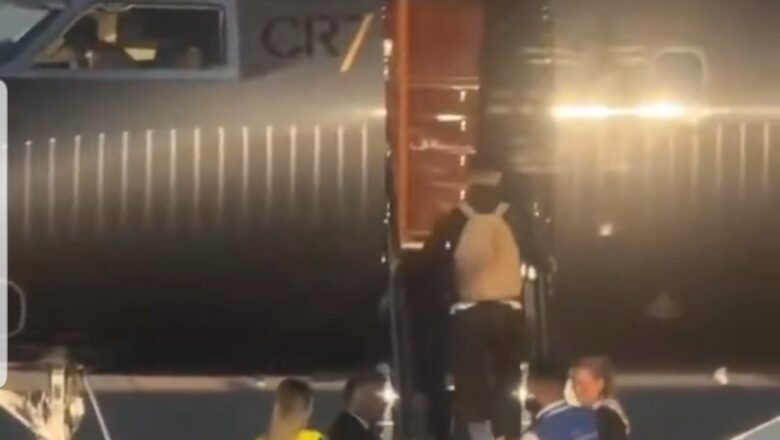 Kalli Bidiyon: Yanda Cristiano Ronaldo ya shige jirgin samansa bayan da suka sauka a kasarsu ta Portugal