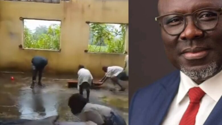 Allah Sarki Kalli Bidiyon: Yanda Ruwan sama ke zuba a cikin wani aji, dalibai na sharewa