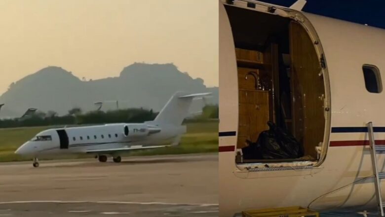 Kalli Bidiyon: Yanda Kofar jirgin sama ta balle ta fado kasa wanda hakan yasa yayi saukar gaggawa a Abuja