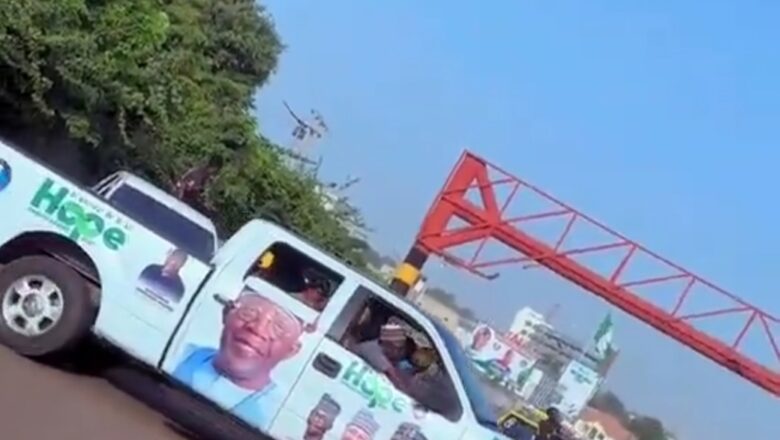 Kwana daya kamin zuwa Shugaba Tinubu Kaduna dan kaddamar da yakin neman zabensa, An farawa motocin yakin neman zabensa Ihun Bama yi